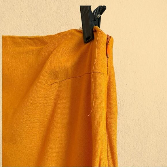 FARM Rio yellow one shoulder tiered maxi dress linen - Picture 7 of 15